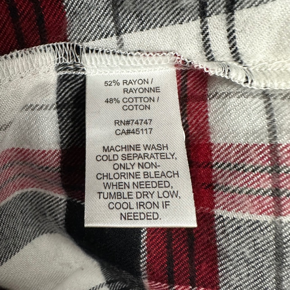 Natural Reflections Women's Red Black White Plaid Button Down Shirt M - Picture 7 of 8